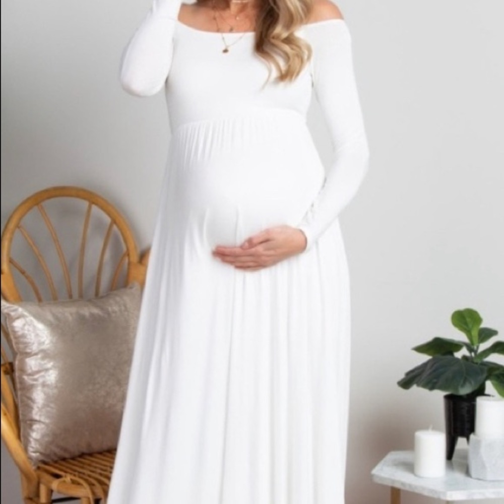 Maternity White Gown
